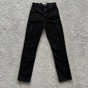 Reformation High Rise Skinny Jeans Womens 26 Black Organic Cotton Dark Wash